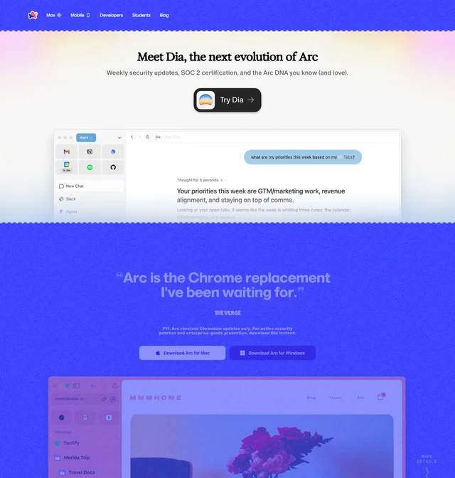 Arc from The Browser Company 스크린샷