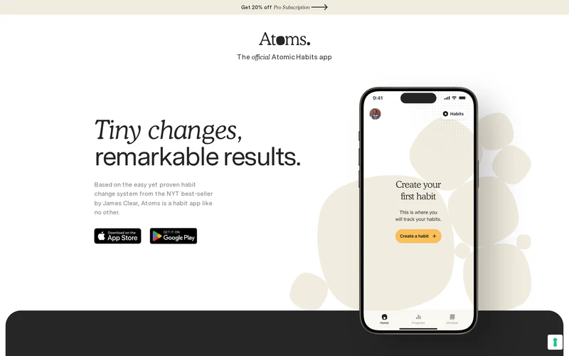 Atoms. The official Atomic Habits app