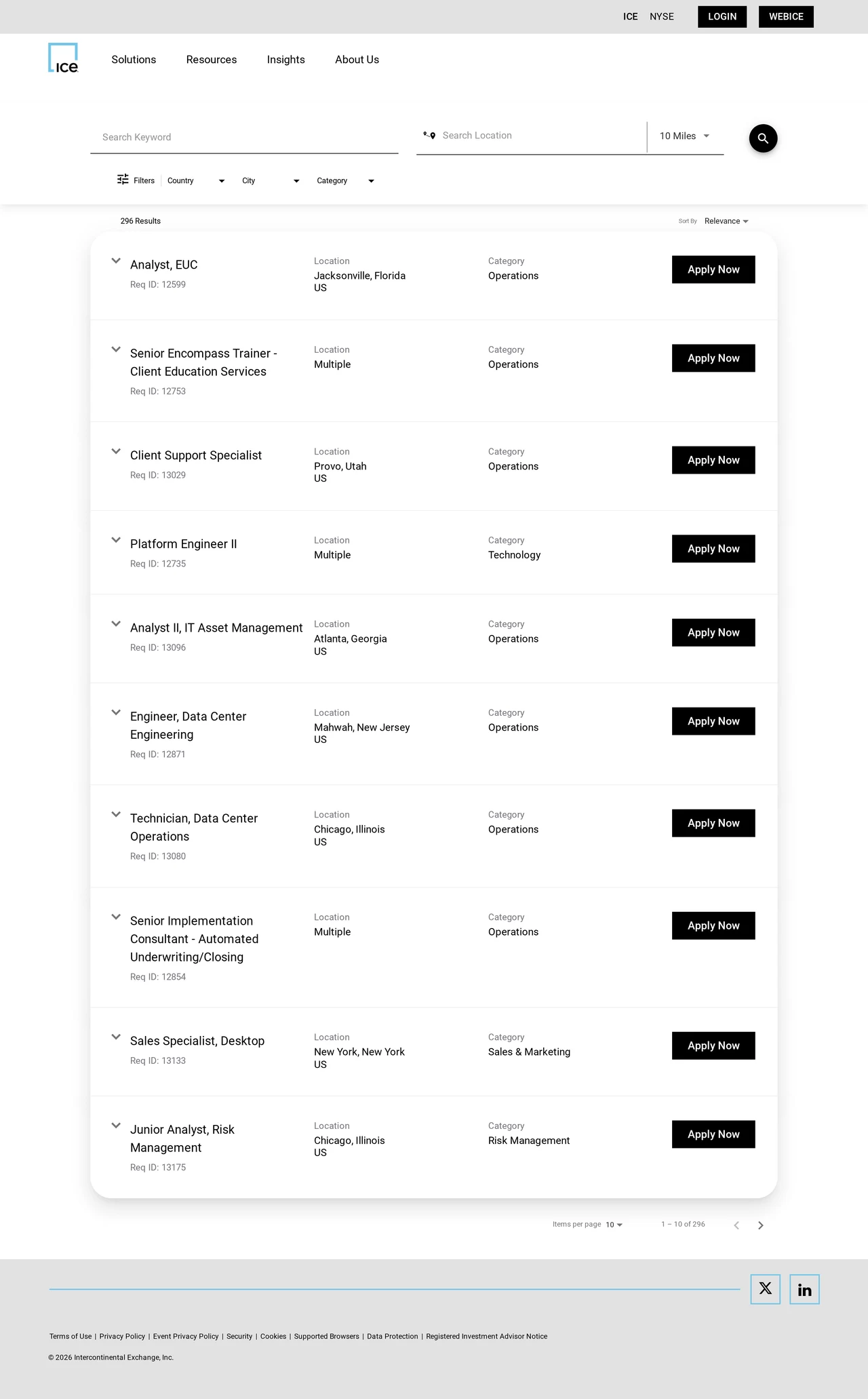 Intercontinental Exchange Holdings, Inc. PC 스크린샷
