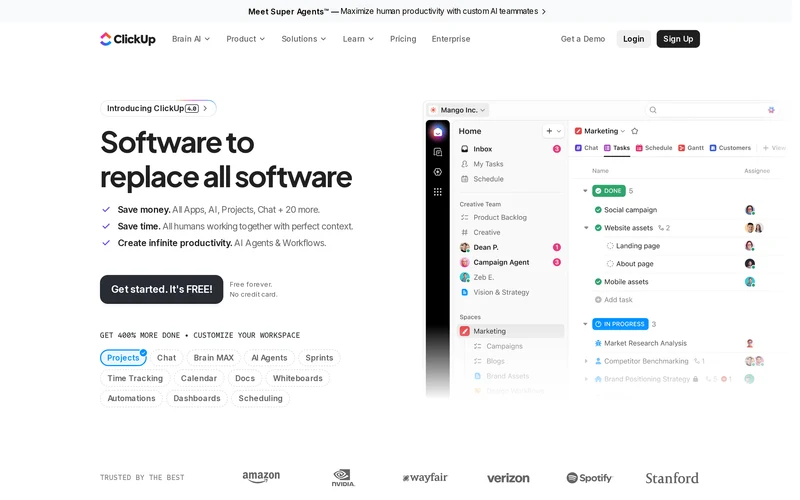 ClickUp™ | Maximize productivity • Software, AI, and humans converge