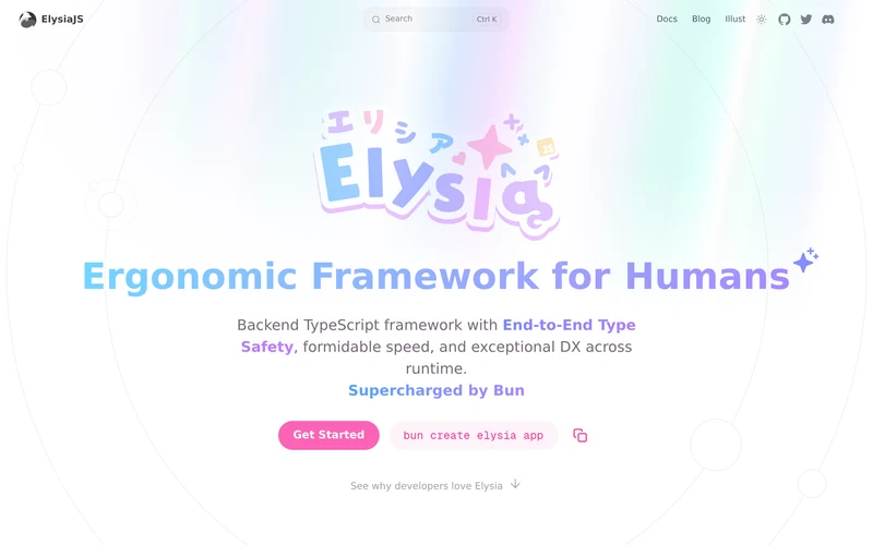 Elysia - Ergonomic Framework for Humans | ElysiaJS