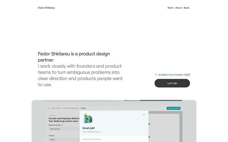 Fedor Shkliarau, independent product designer