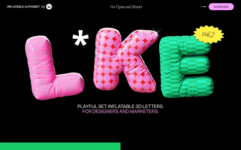 Inflatable 3d letters of the alphabet vol.2