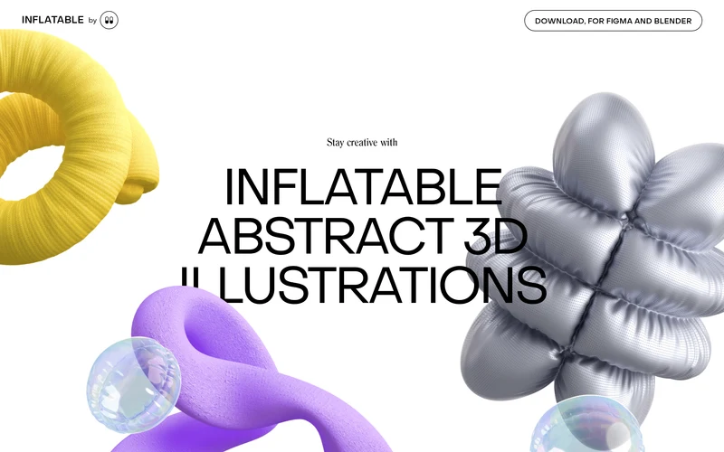 Inflatable abstract 3d illustrations