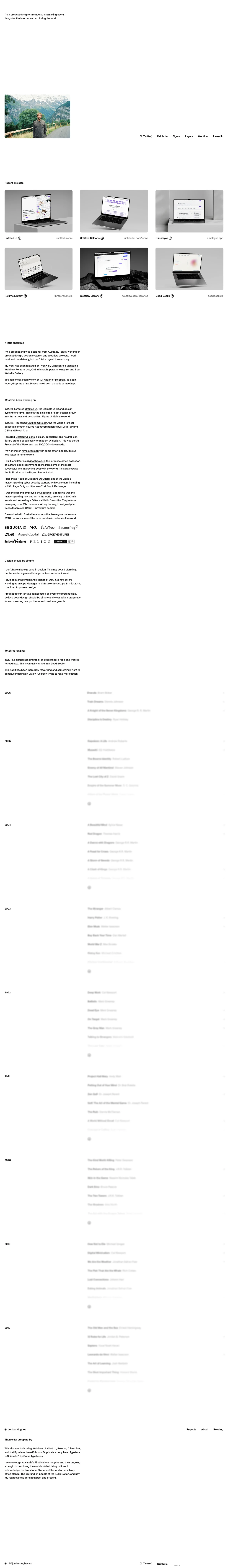 Jordan Hughes — Product Designer PC 스크린샷