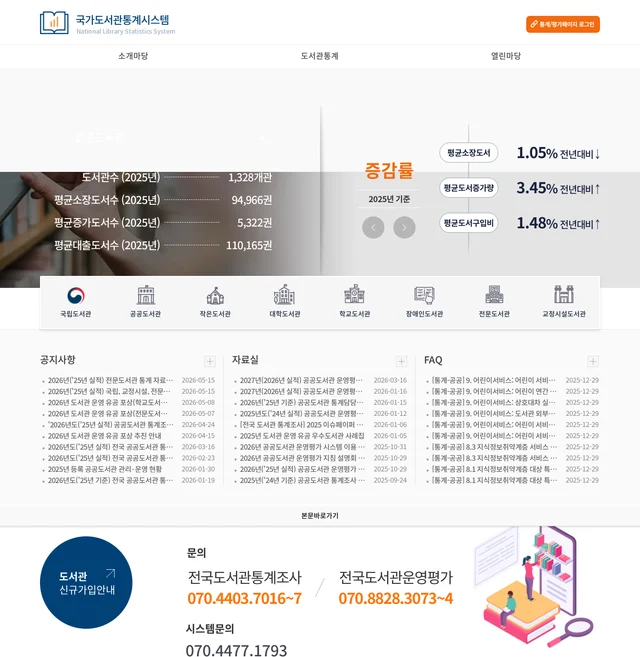 국가도서관통계시스템 스크린샷