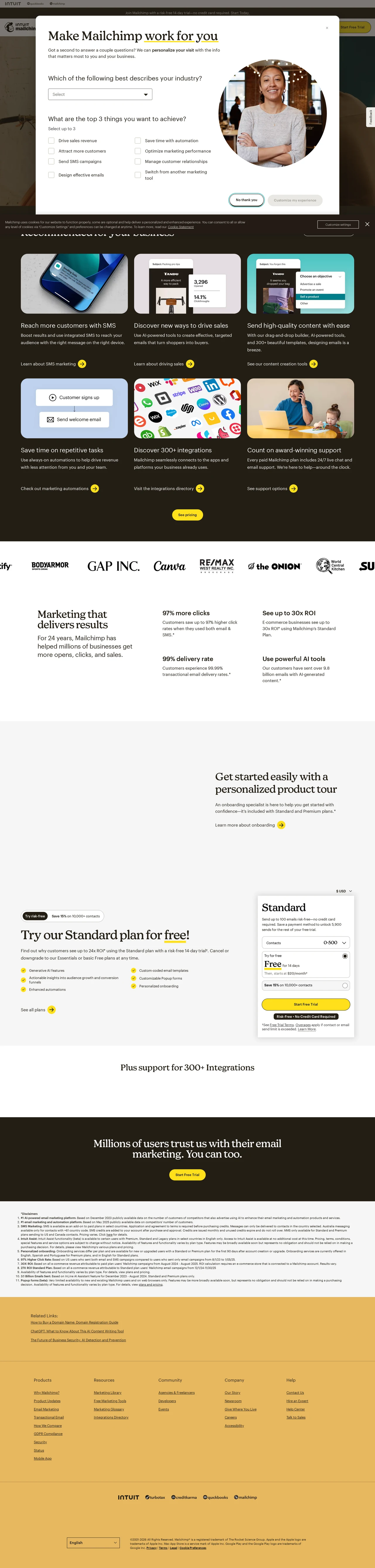 Email & SMS Marketing Platform | Mailchimp PC 스크린샷