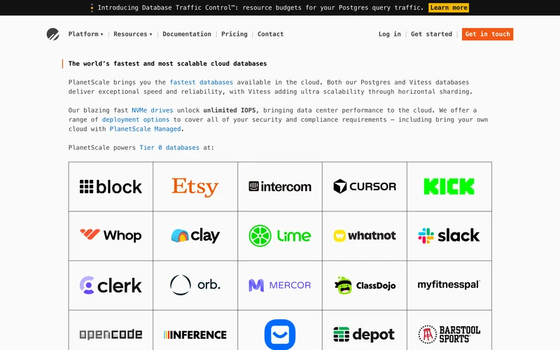 PlanetScale - the world’s fastest and most scalable cloud hosting for Vitess and Postgres