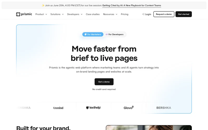 Agentic web platform for marketing teams | Prismic