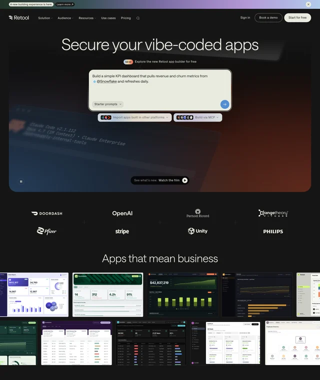 Retool | Build internal software better, with AI. 스크린샷