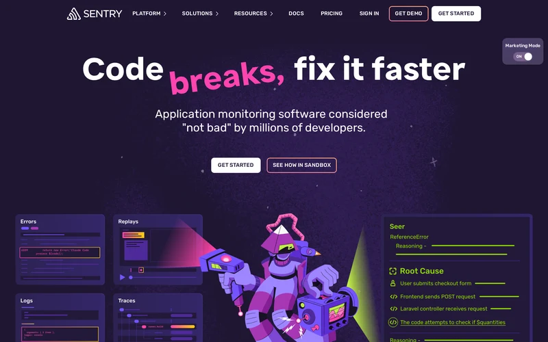 Application Performance Monitoring & Error Tracking Software | Sentry
