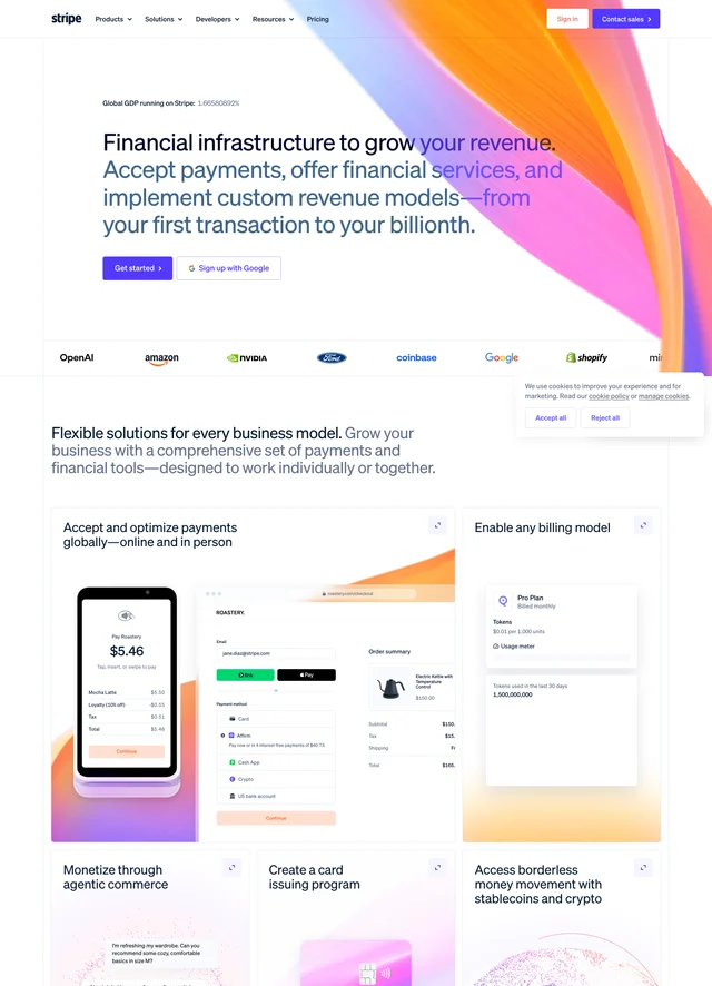 Stripe | Financial Infrastructure to Grow Your Revenue 스크린샷