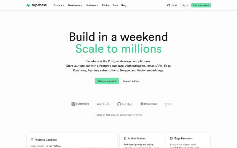 Supabase | The Postgres Development Platform.