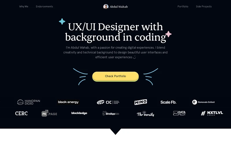 Abdul Wahab — Designer with background in Coding.