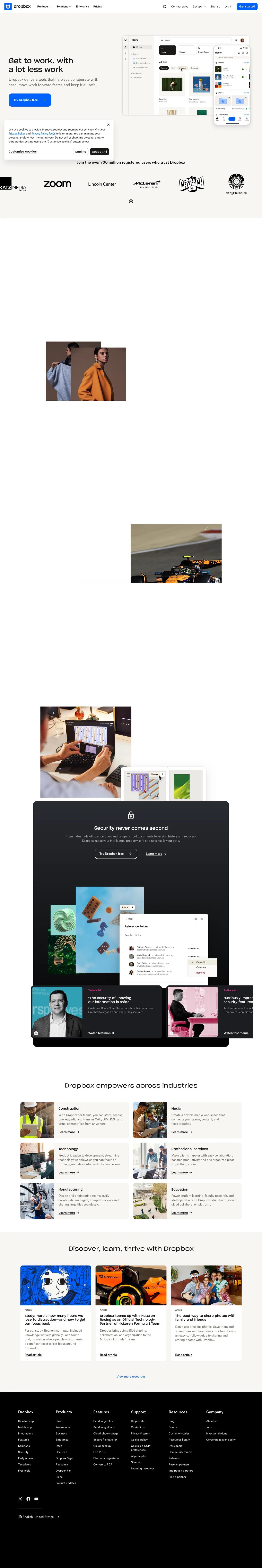 Dropbox.com PC 스크린샷