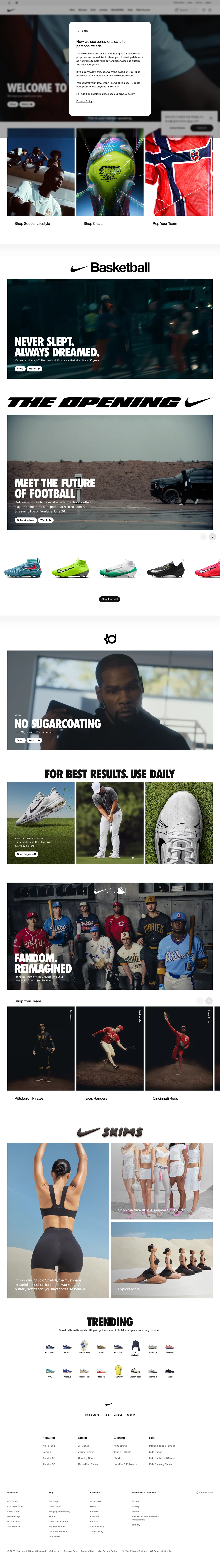 Nike. Just Do It. Nike.com PC 스크린샷