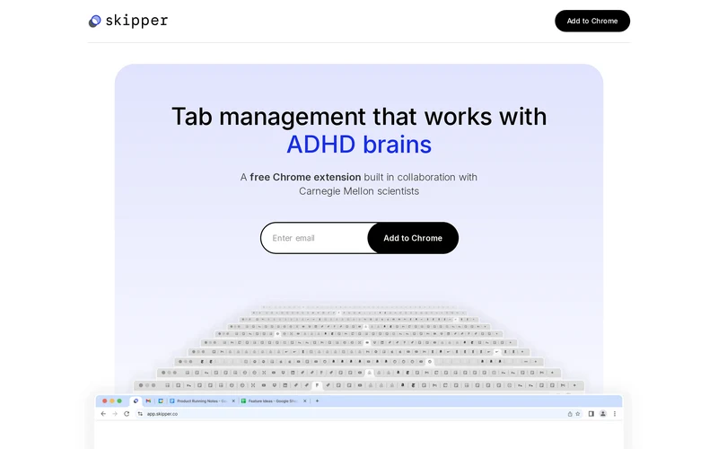 Skipper - Tab management that works with ADHD brains