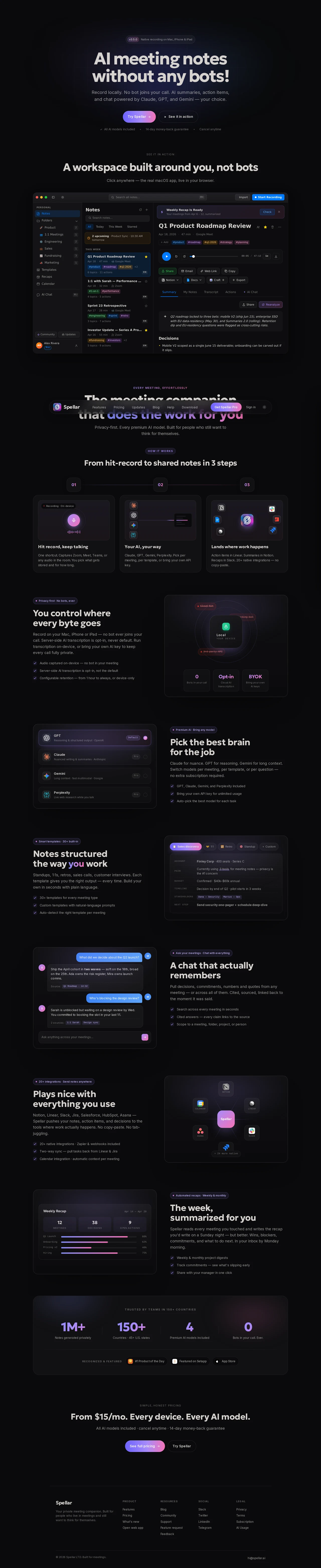 Spellar - AI Meeting Note Taker PC 스크린샷