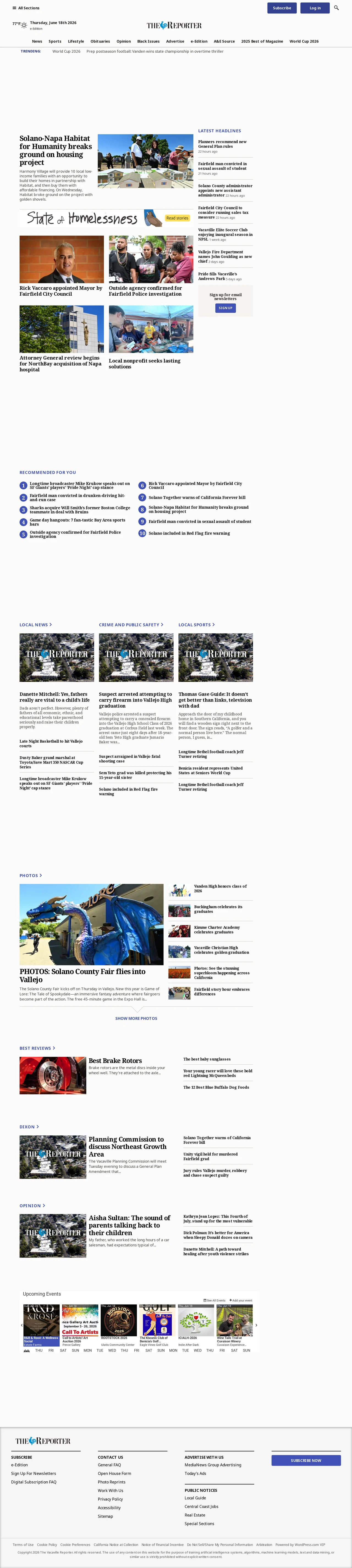 Thereporter.com covers local news in Vacaville, California. Keep up with all business, local sports, outdoors, local columnists and more. PC 스크린샷