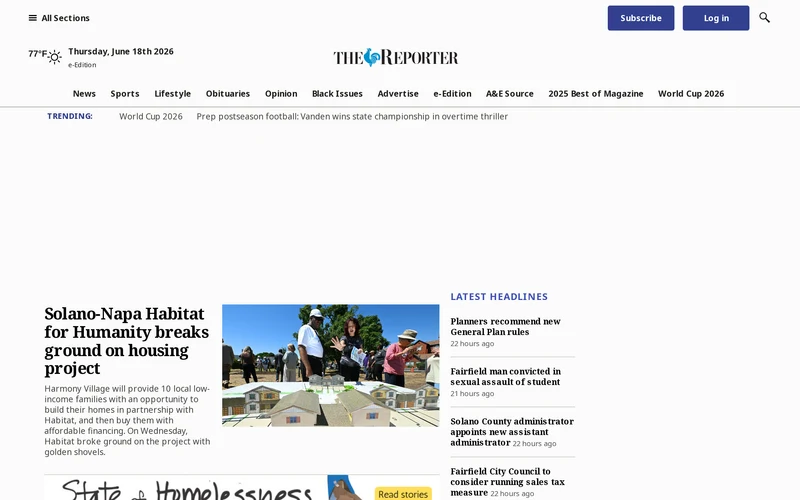 Thereporter.com covers local news in Vacaville, California. Keep up with all business, local sports, outdoors, local columnists and more.