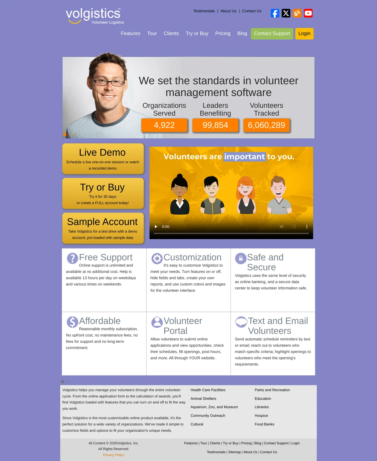 Volunteer Management Software Solutions | Volgistics PC 스크린샷