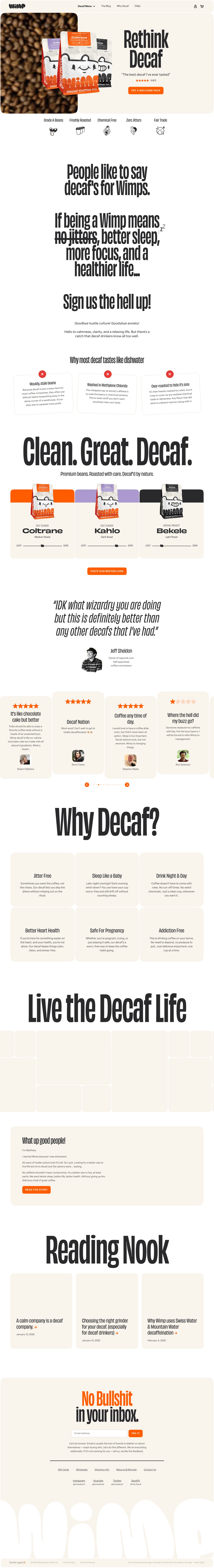 Wimp Decaf Coffee Company PC 스크린샷